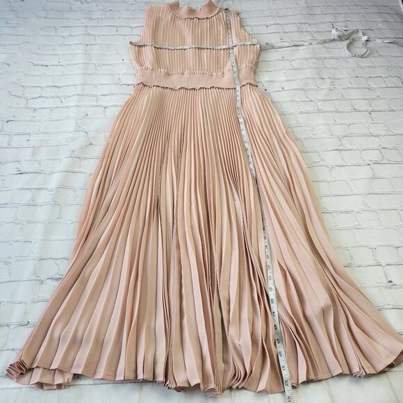 NWT Nanette Lepore pleated blush dress accordion pleats size 14 - Picture 2 of 13